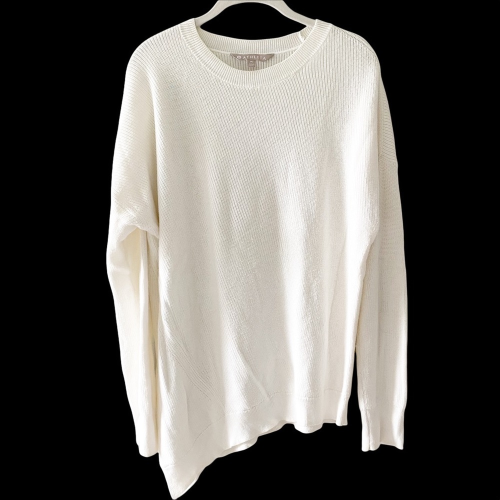 Athleta Rest Day White Asymmetrical Sweater Medium